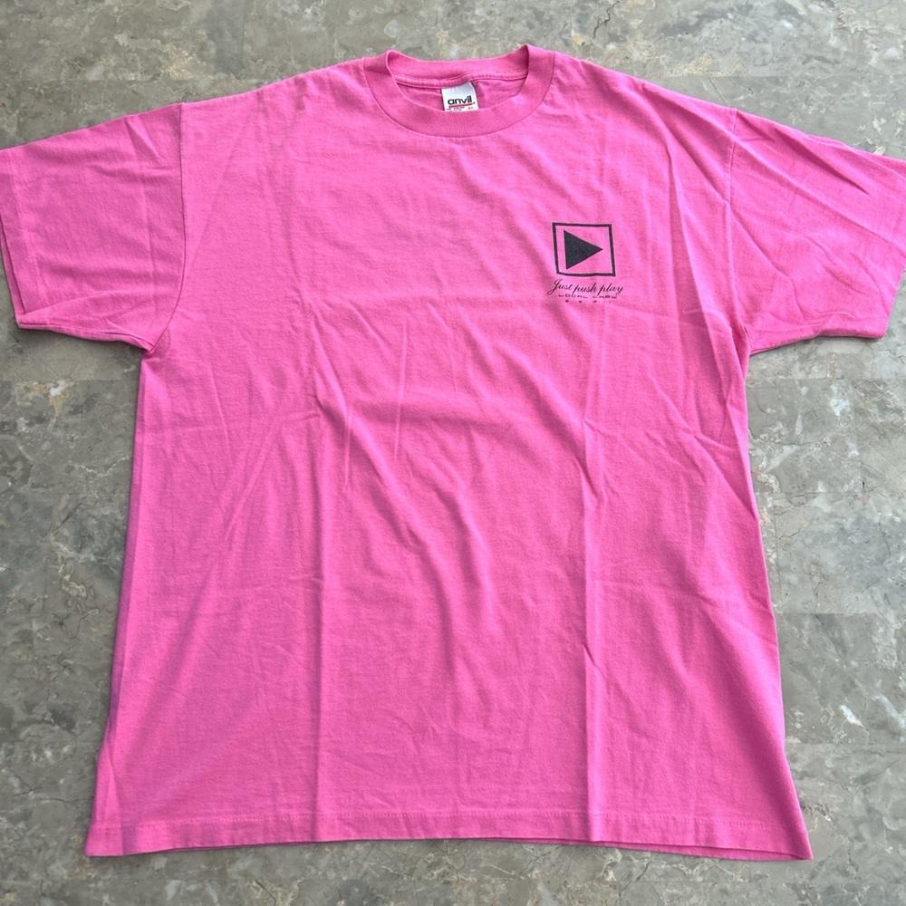 Vintage 2001 Aerosmith Just Push Play Local Crew Pink T-Shirt XL